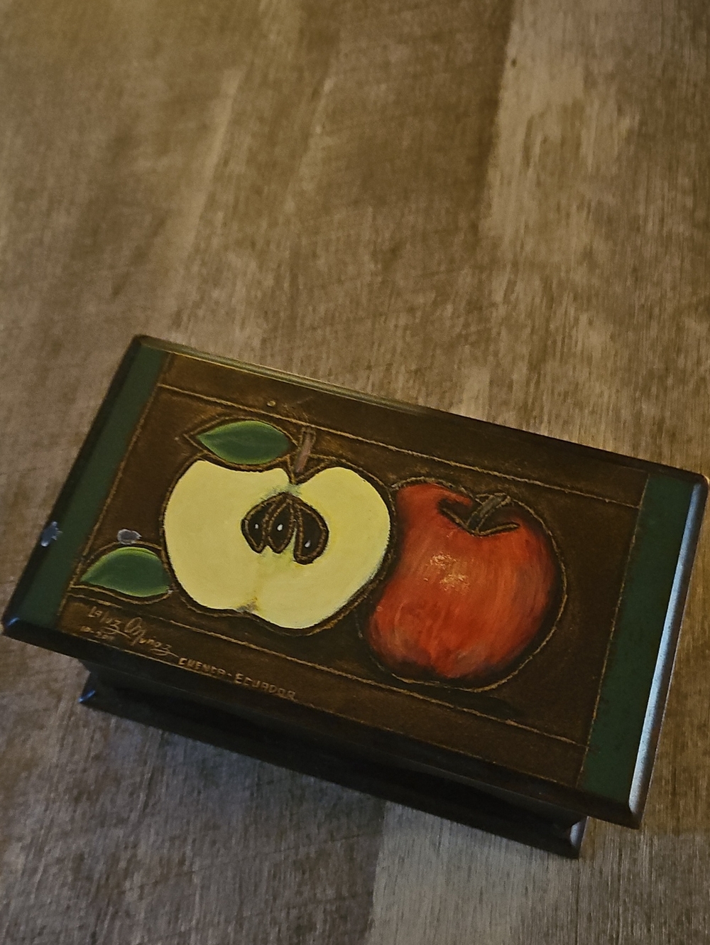Hand-Painted Wooden Tea Box | Cuenca Ecuador Art